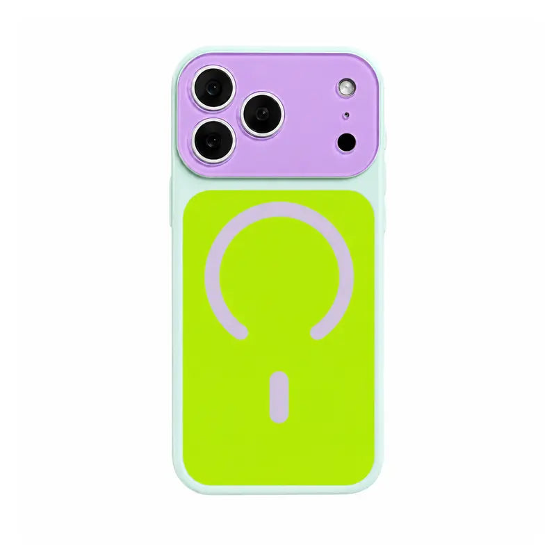 Dopamine Color Block Slim Phone Case for Iphone 18 Pro Max 17 16 15 14 13 Pro Max, Matte Hard PC Cover, Magnetic Wireless Charging Compatible with Magsafe(Not Strong), Lightweight Ultra Slim Fashion Case