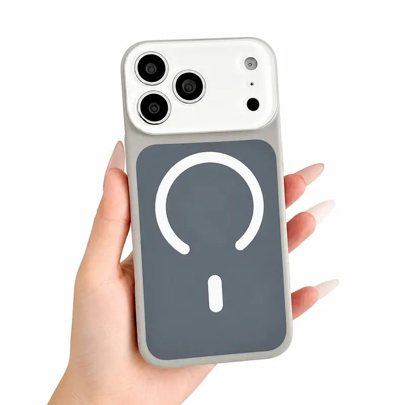 Dopamine Color Block Slim Phone Case for Iphone 18 Pro Max 17 16 15 14 13 Pro Max, Matte Hard PC Cover, Magnetic Wireless Charging Compatible with Magsafe(Not Strong), Lightweight Ultra Slim Fashion Case
