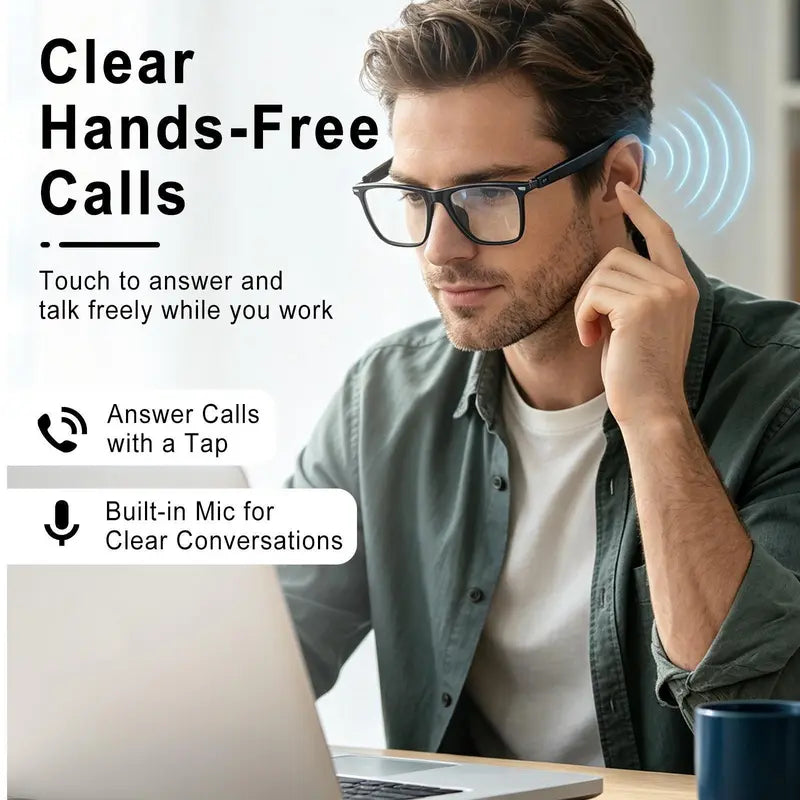Smart Photochromic Lenses Bluetooth Glasses with 160+ Languages Live Translation App, Anti-Blue Light & UV400 Protection & Hands-Free Calling, 6-Hour Battery Life, Ultra-Ligh Tweight Eyewear for Travel & Daily Use Wearable