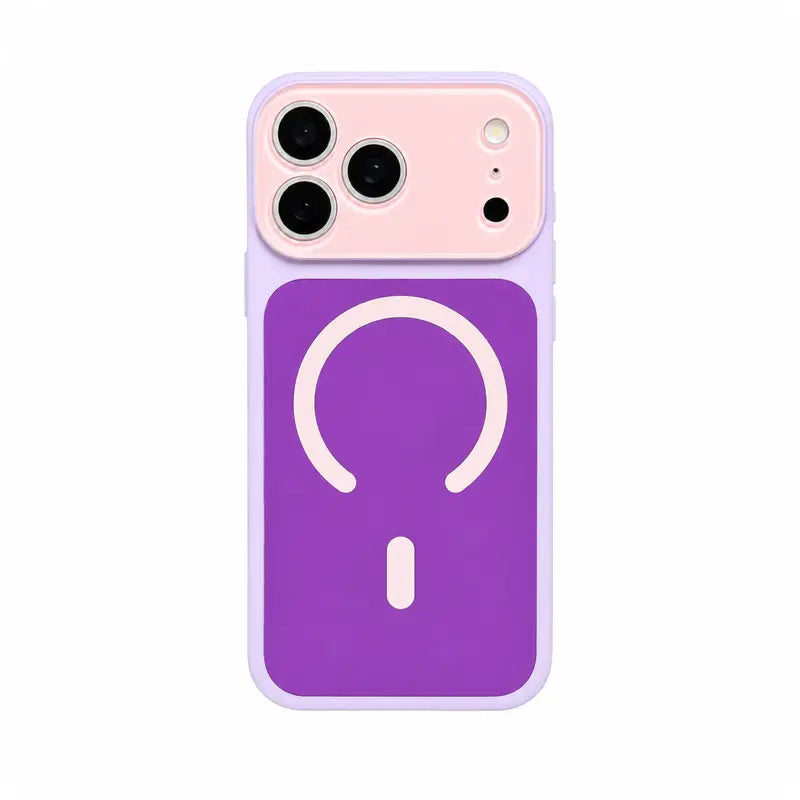 Dopamine Color Block Slim Phone Case for Iphone 18 Pro Max 17 16 15 14 13 Pro Max, Matte Hard PC Cover, Magnetic Wireless Charging Compatible with Magsafe(Not Strong), Lightweight Ultra Slim Fashion Case